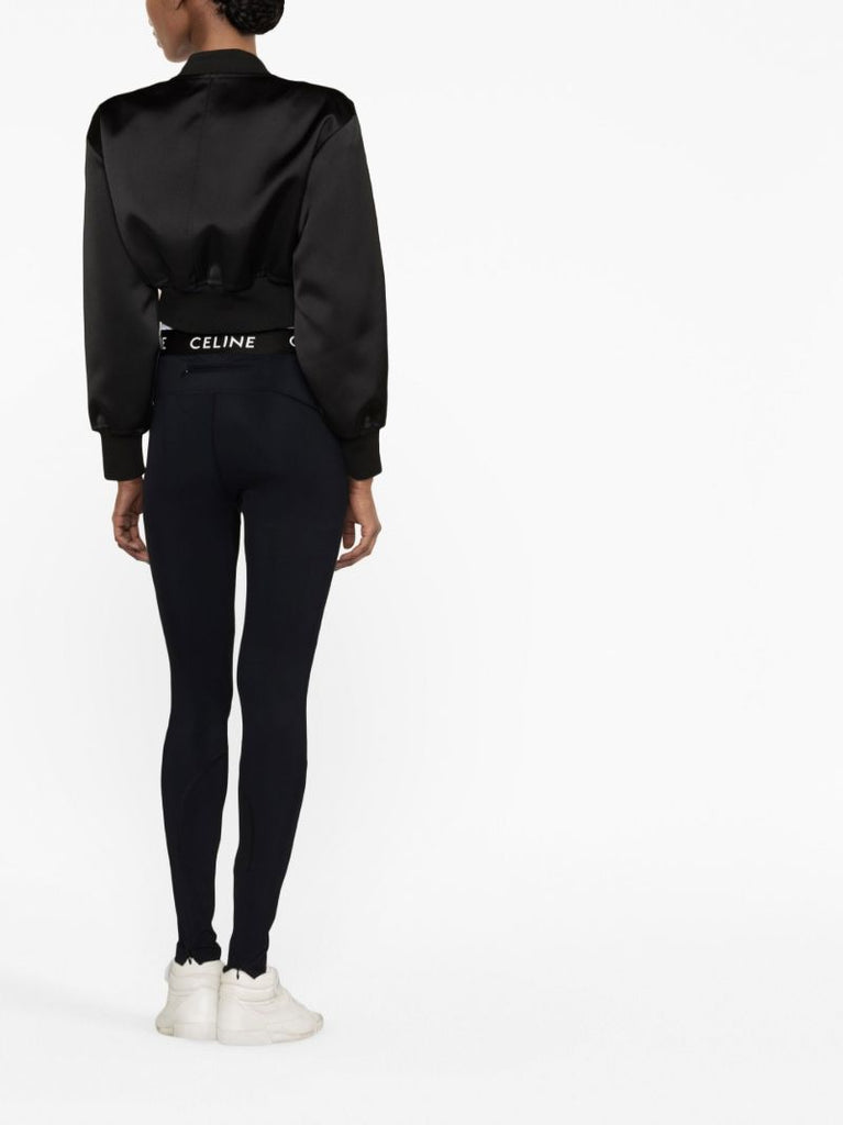 Black Logo Waistband Leggings