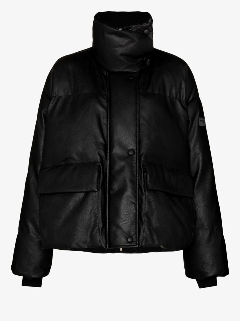 Black High Collar Padded Coat