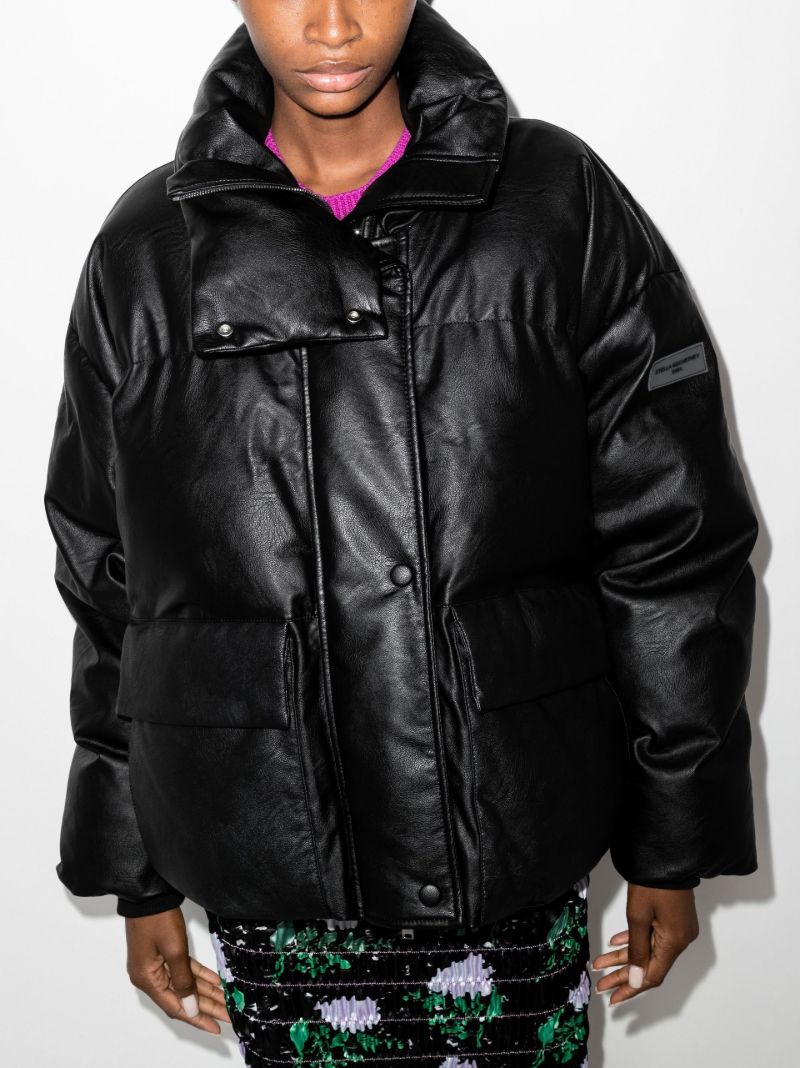 Black High Collar Padded Coat