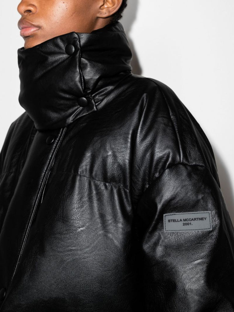 Black High Collar Padded Coat