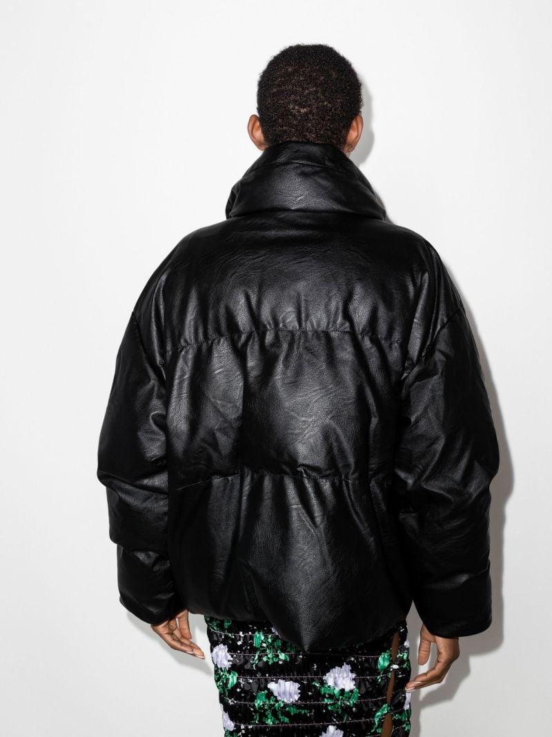 Black High Collar Padded Coat