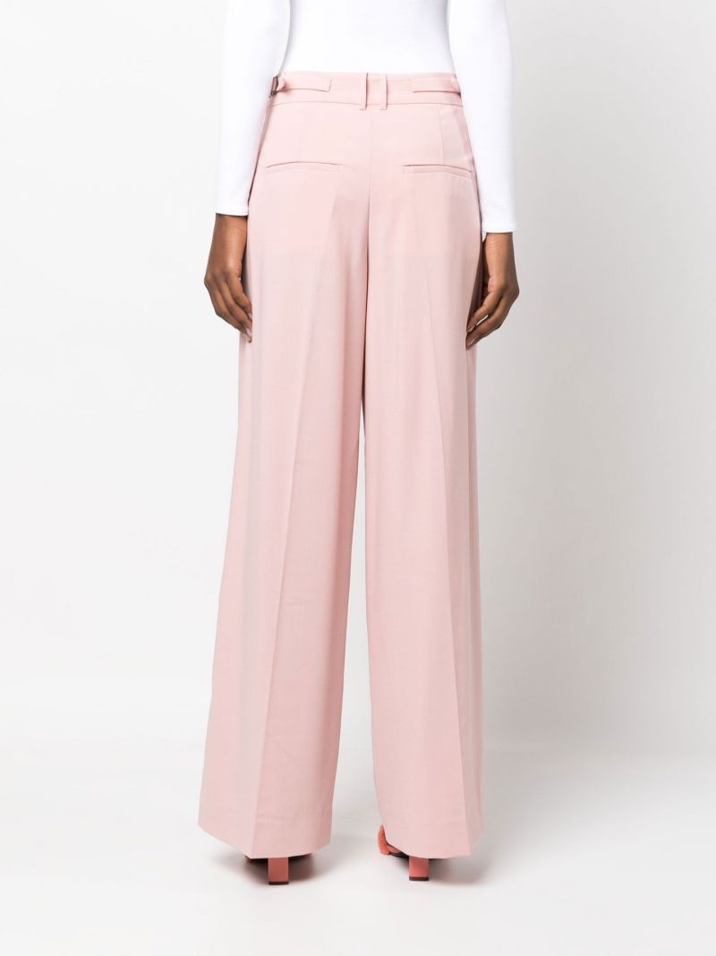 Pink Kise High-waisted Wide Leg Trousers