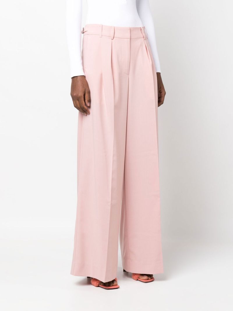 Pink Kise High-waisted Wide Leg Trousers