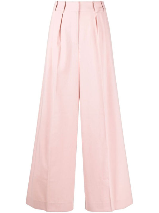 Pink Kise High-waisted Wide Leg Trousers