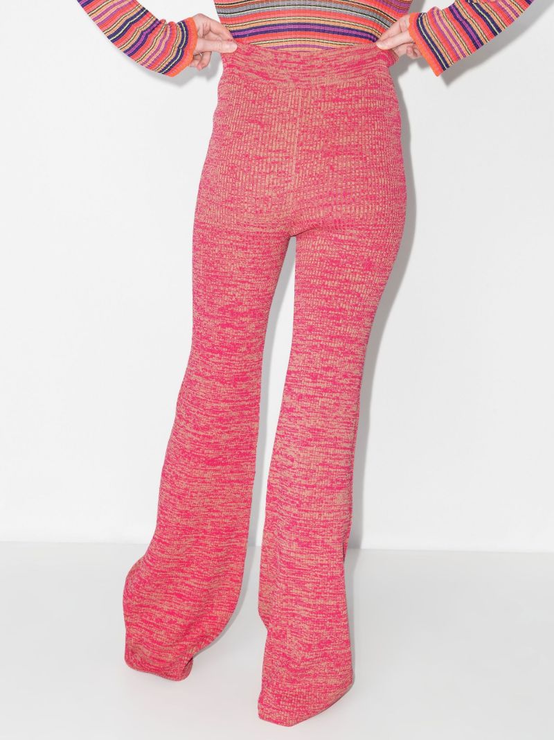Pink Soleima Knitted Flared Trousers