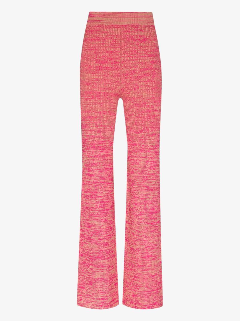 Pink Soleima Knitted Flared Trousers