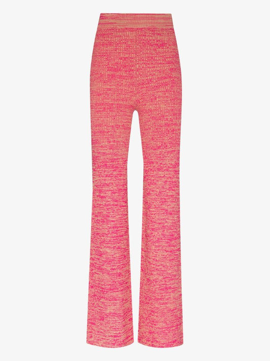 Pink Soleima Knitted Flared Trousers