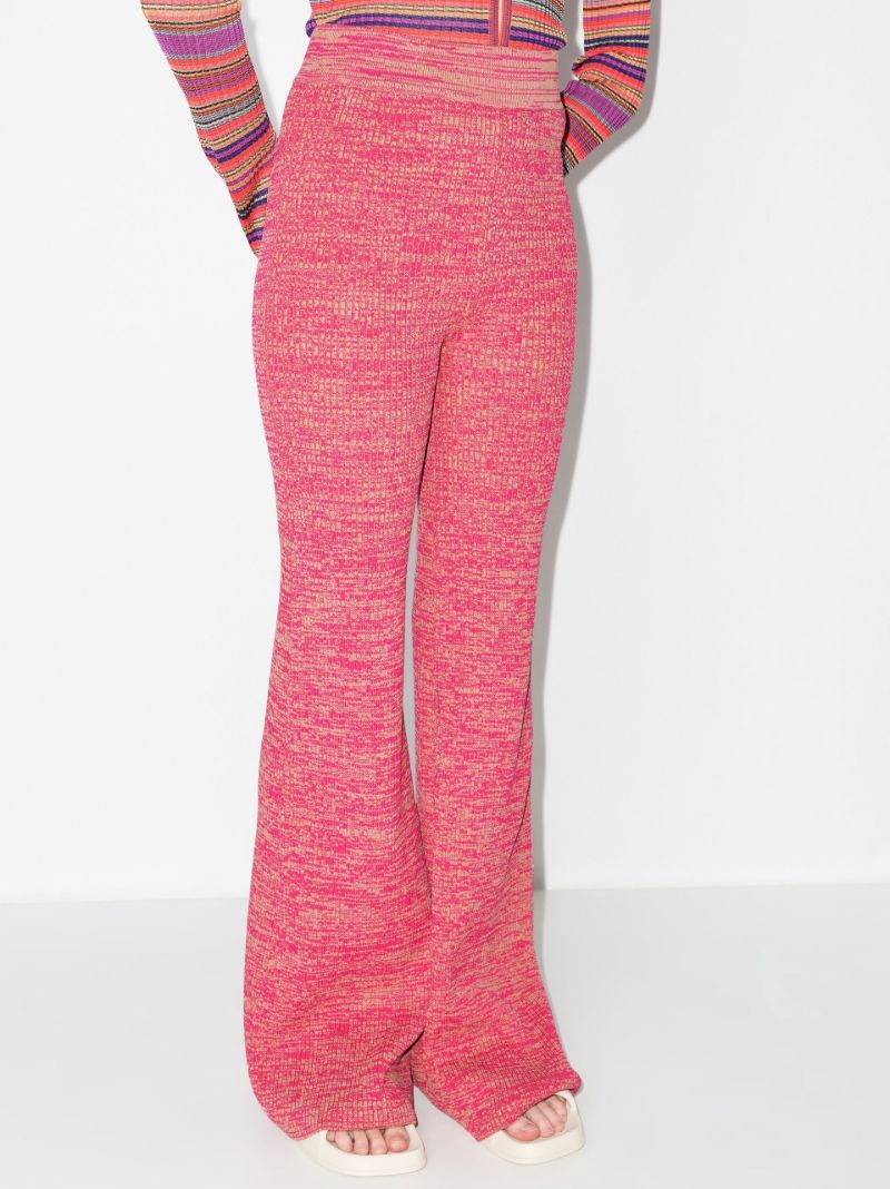 Pink Soleima Knitted Flared Trousers