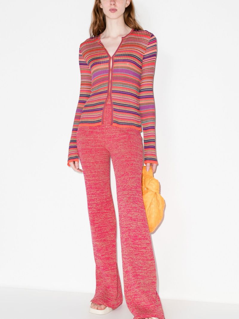 Pink Soleima Knitted Flared Trousers