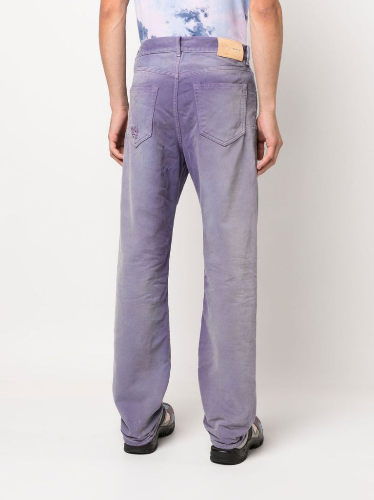 Purple Sun Bleached Distressed Slim-leg Jeans