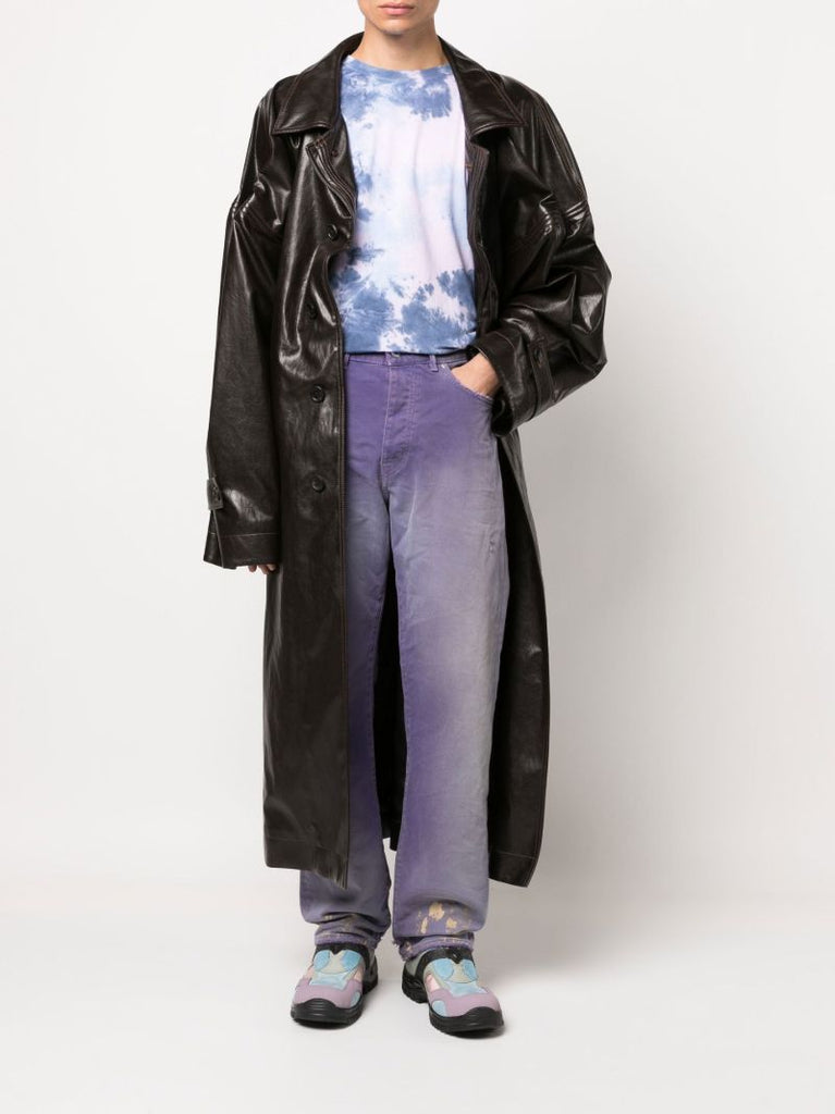 Purple Sun Bleached Distressed Slim-leg Jeans