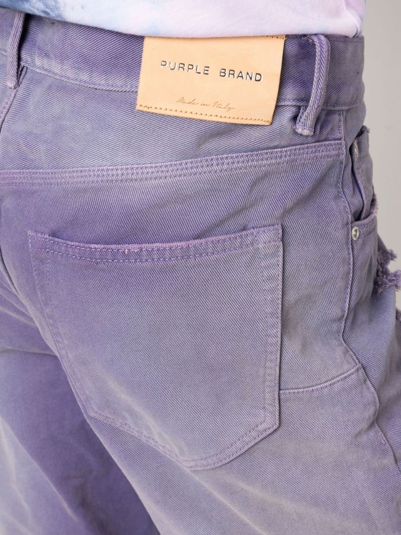 Purple Sun Bleached Distressed Slim-leg Jeans