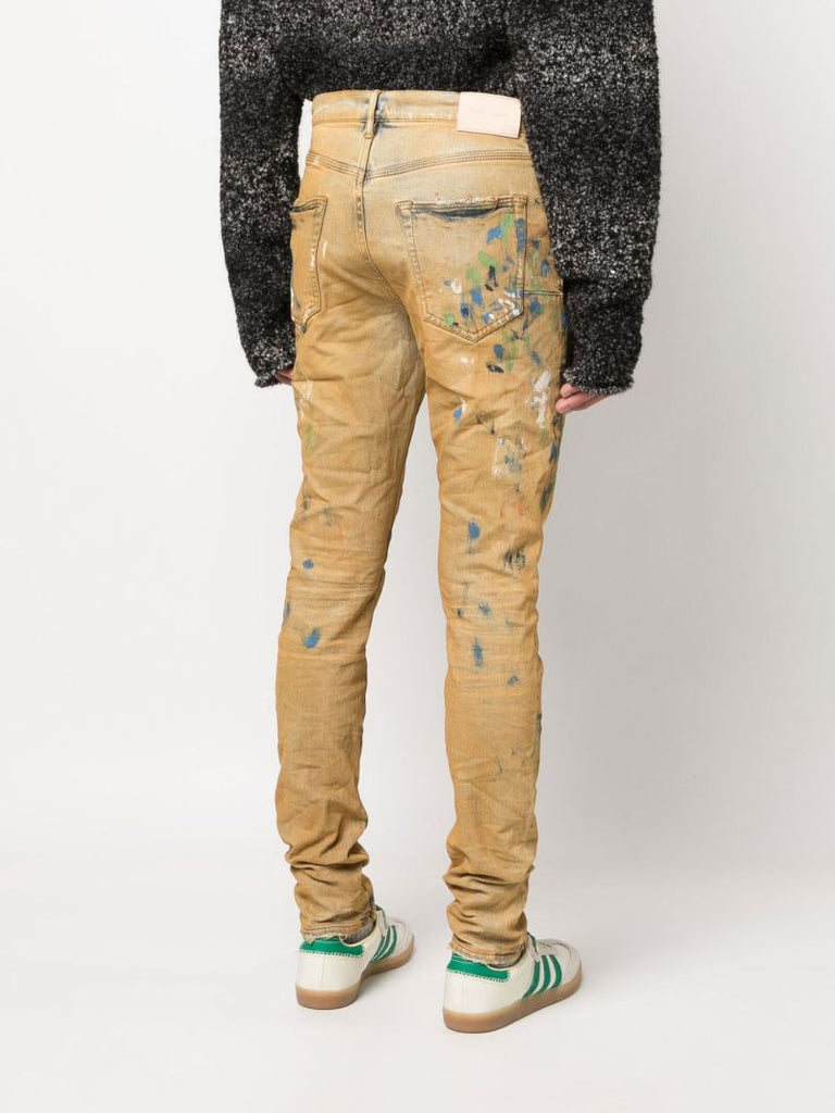 Neutral P001 Distressed Low-rise Slim-leg Jeans