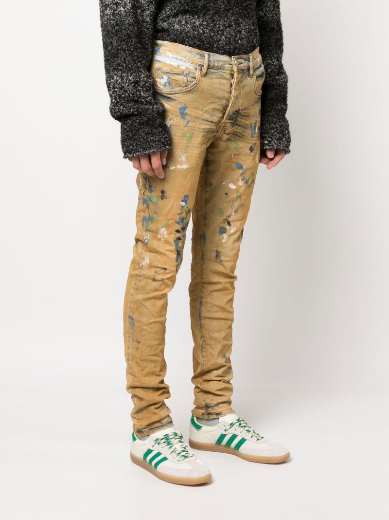 Neutral P001 Distressed Low-rise Slim-leg Jeans
