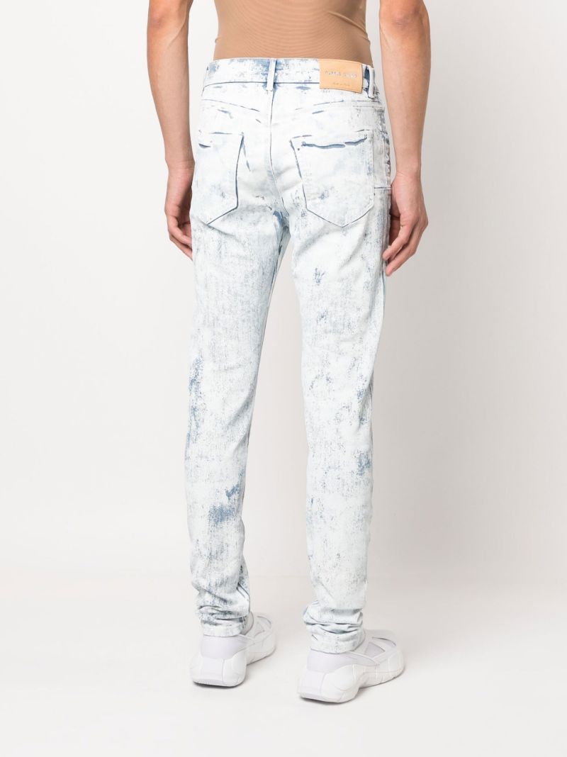 White P001 Cracked Skinny Jeans