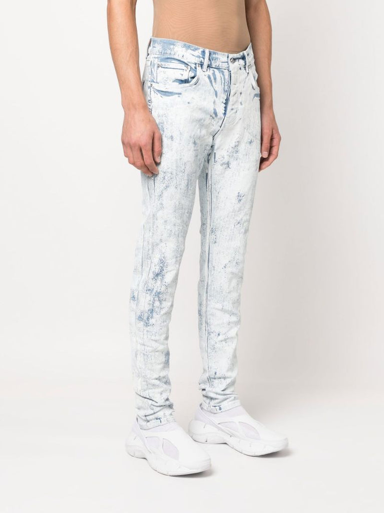 White P001 Cracked Skinny Jeans