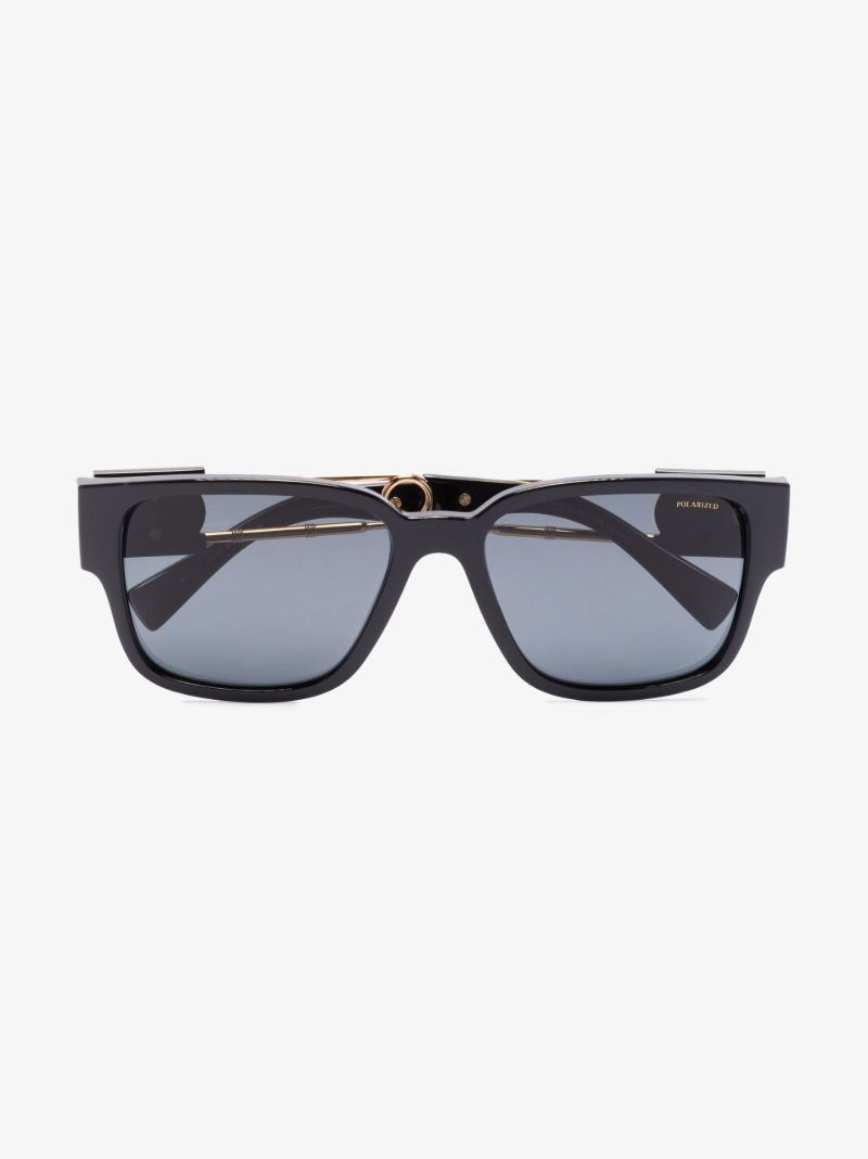 Black Safety Pin Square Sunglasses