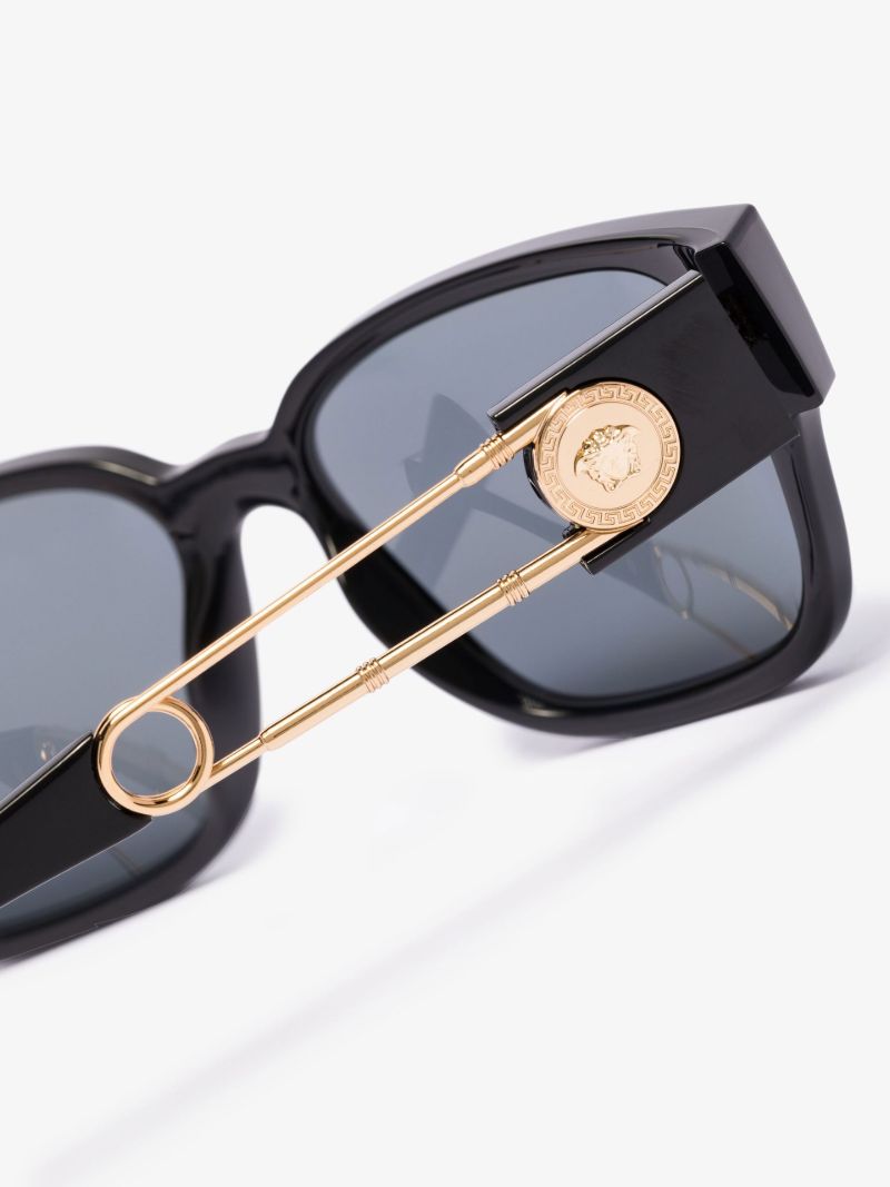 Black Safety Pin Square Sunglasses