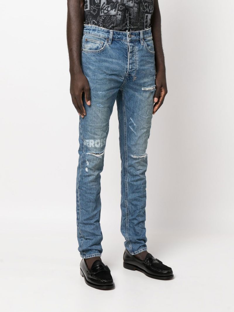 Blue Chitch Tour Logo Print Jeans