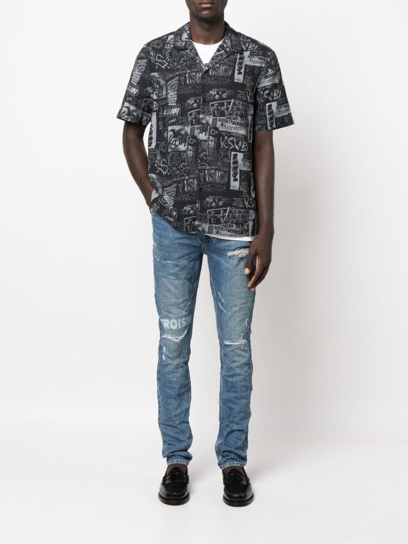 Blue Chitch Tour Logo Print Jeans