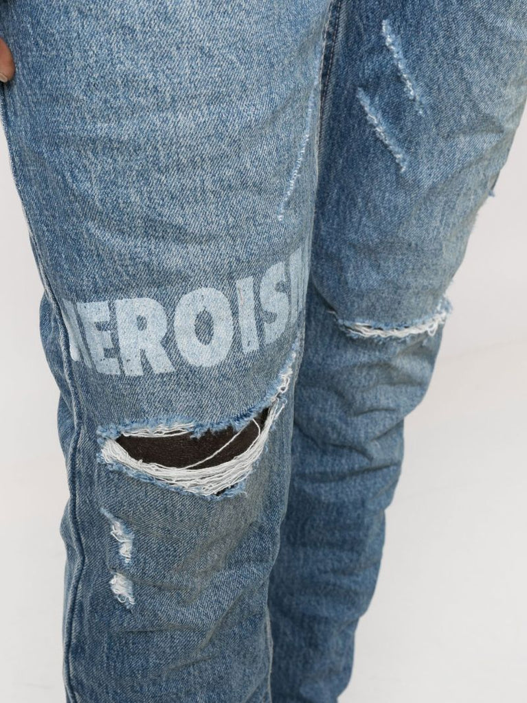 Blue Chitch Tour Logo Print Jeans