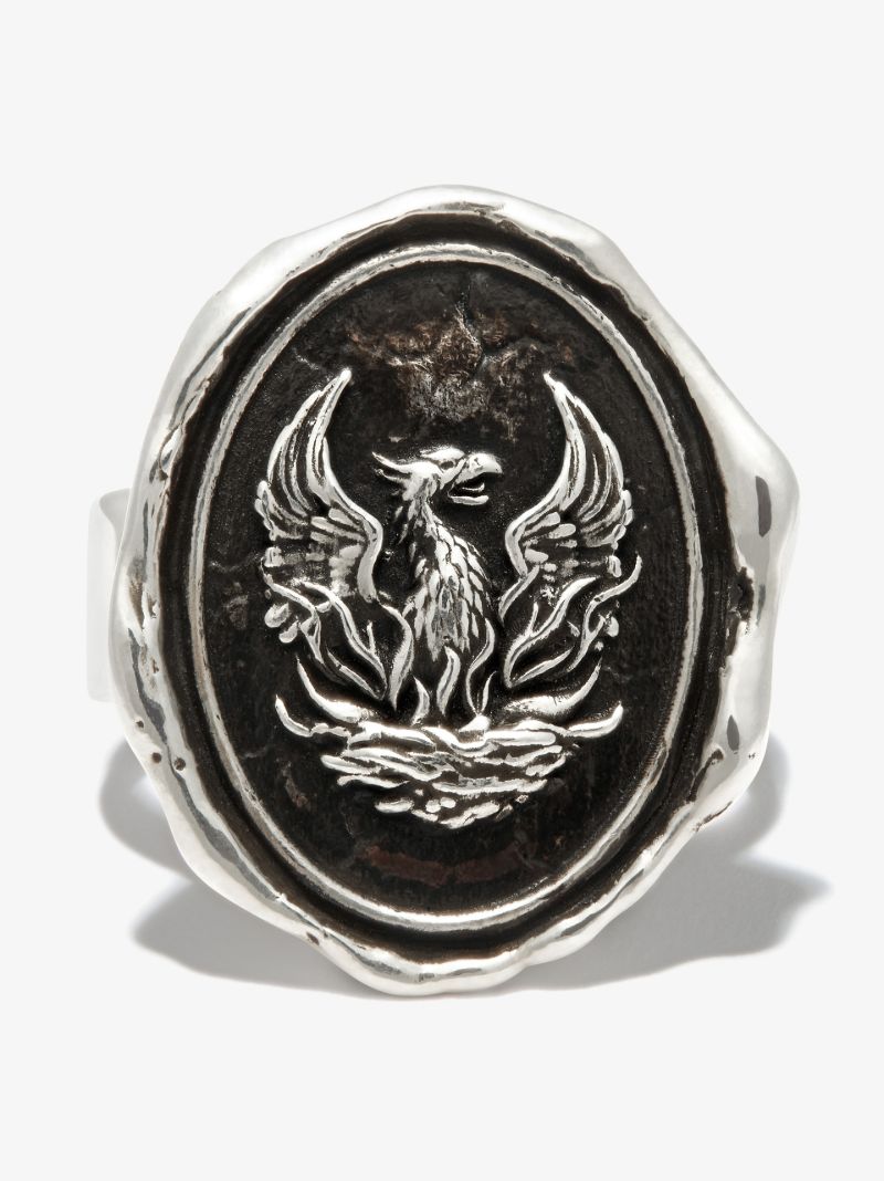 Sterling Silver Fire Within Signet Ring