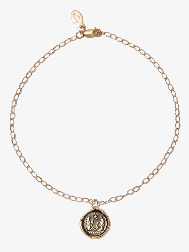 14k Yellow Gold Luck and Protection Chain Bracelet