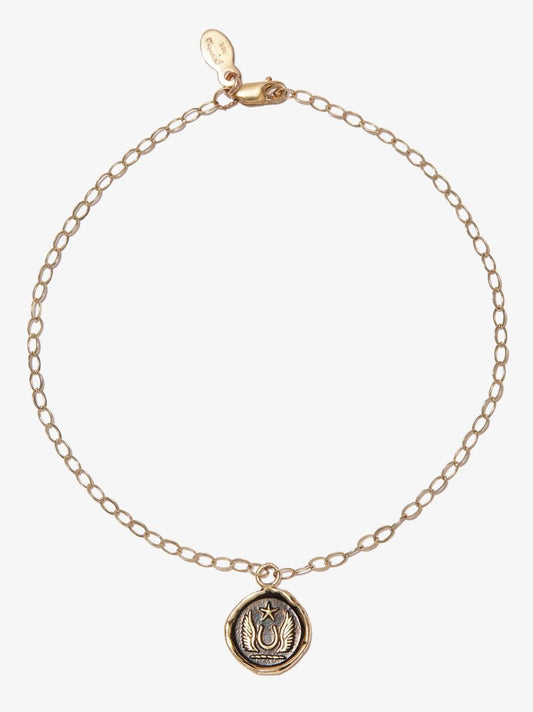 14k Yellow Gold Luck and Protection Chain Bracelet