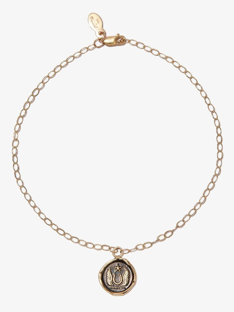 14k Yellow Gold Luck and Protection Chain Bracelet
