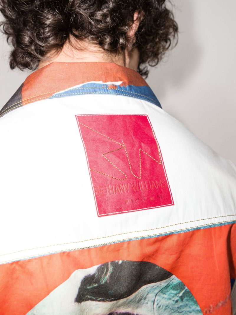 White Graphic Flag Shirt