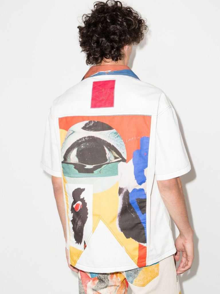 White Graphic Flag Shirt