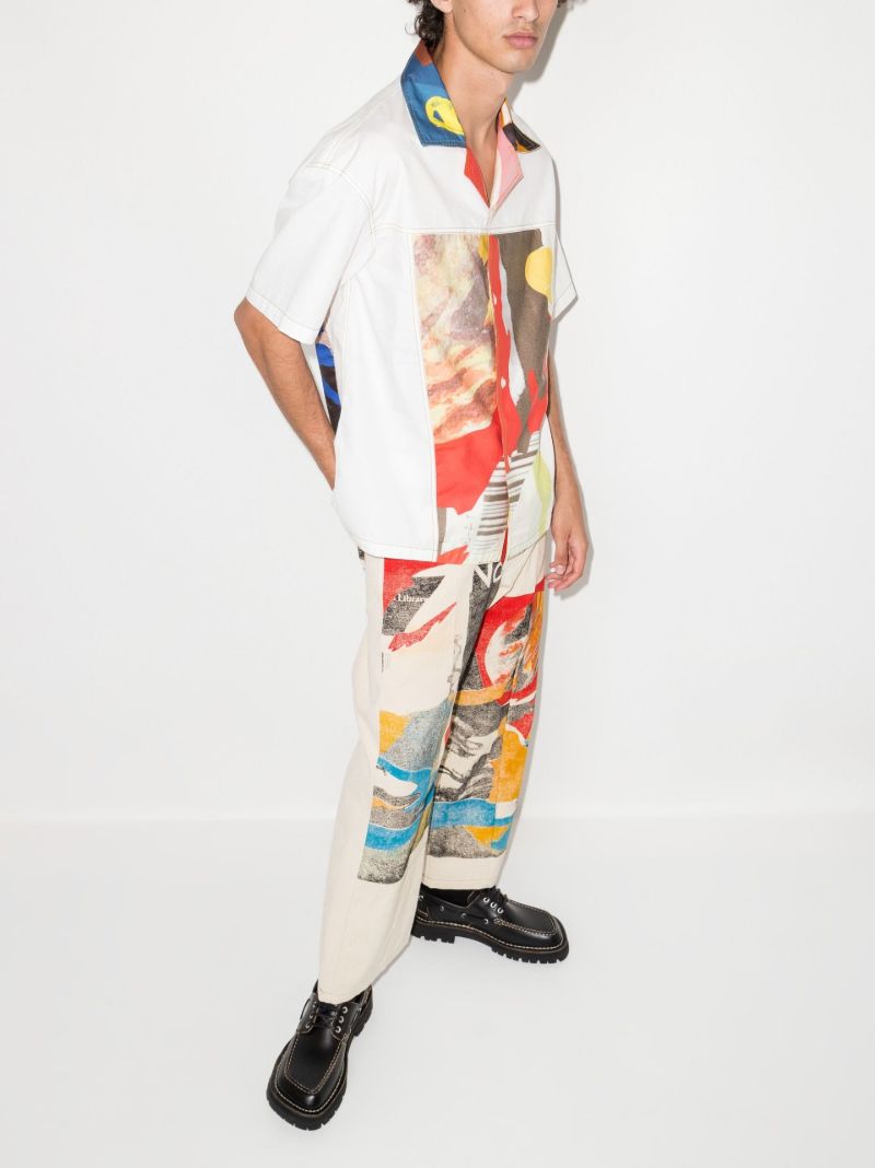 White Graphic Flag Shirt