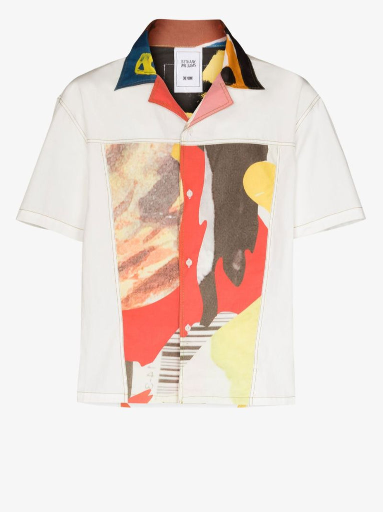 White Graphic Flag Shirt