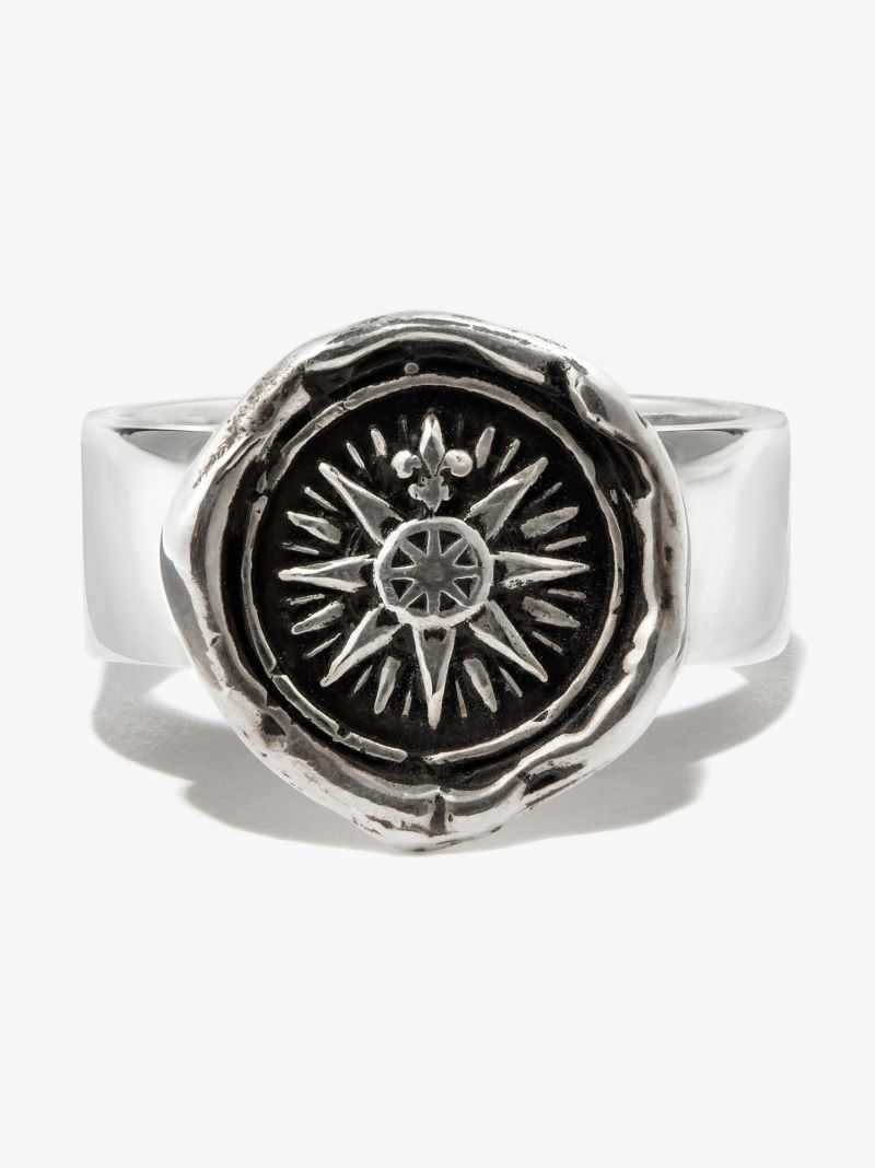 Sterling Silver Direction Signet Ring