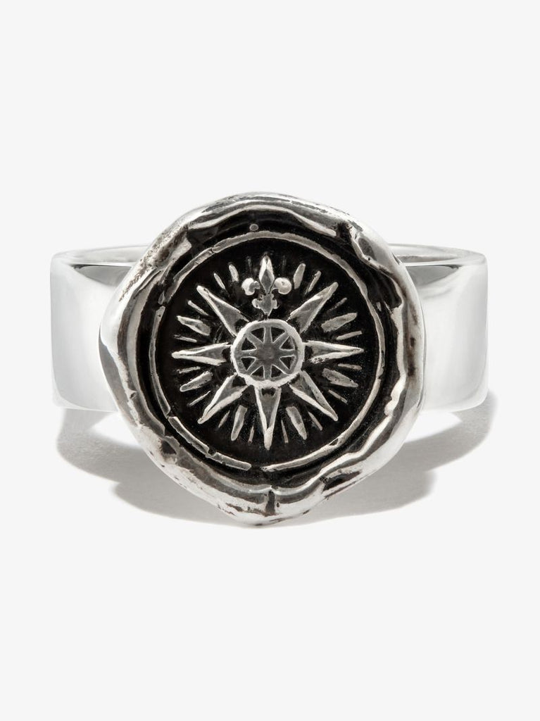 Sterling Silver Direction Signet Ring