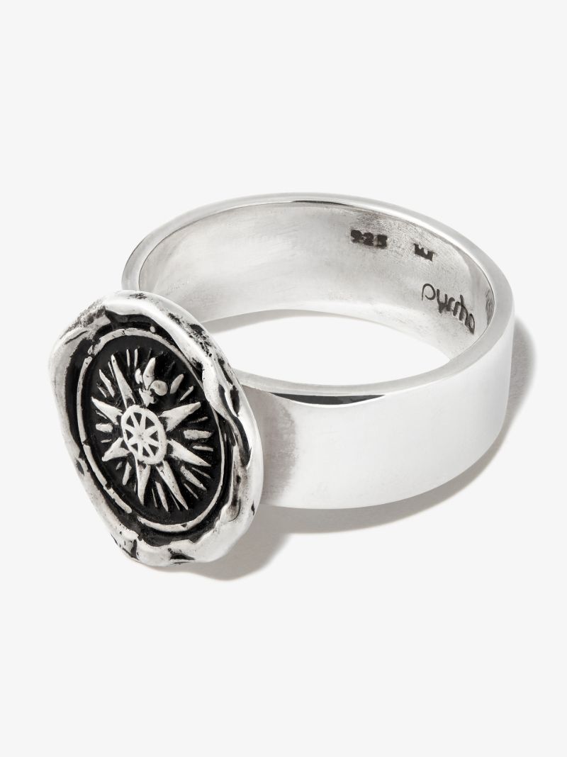 Sterling Silver Direction Signet Ring