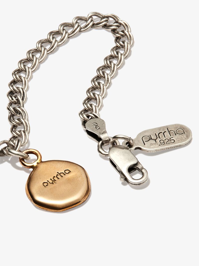 Bronze and Sterling Silver Safe Travels Pendant Necklace