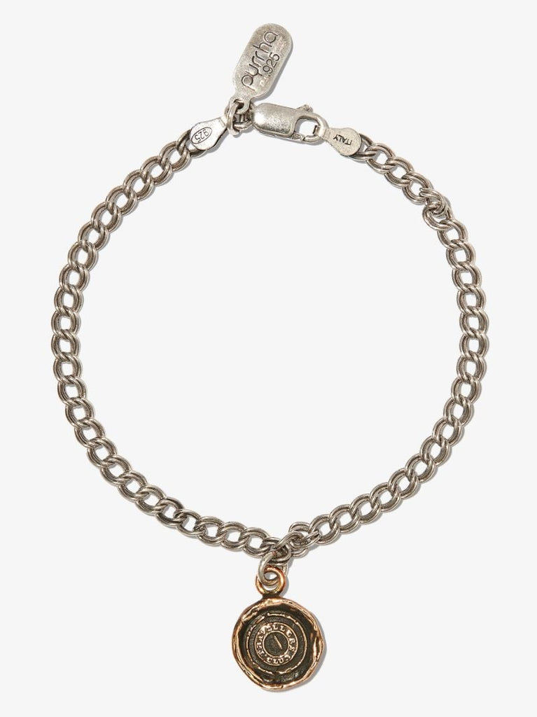 Bronze and Sterling Silver Safe Travels Pendant Necklace