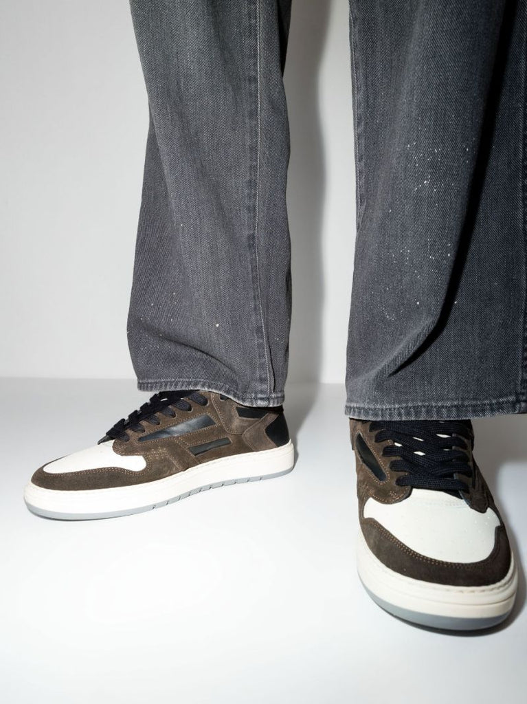 Brown Reptor Low Leather Sneakers