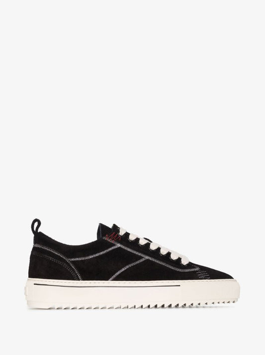 White Alpha Low Top Suede Sneakers