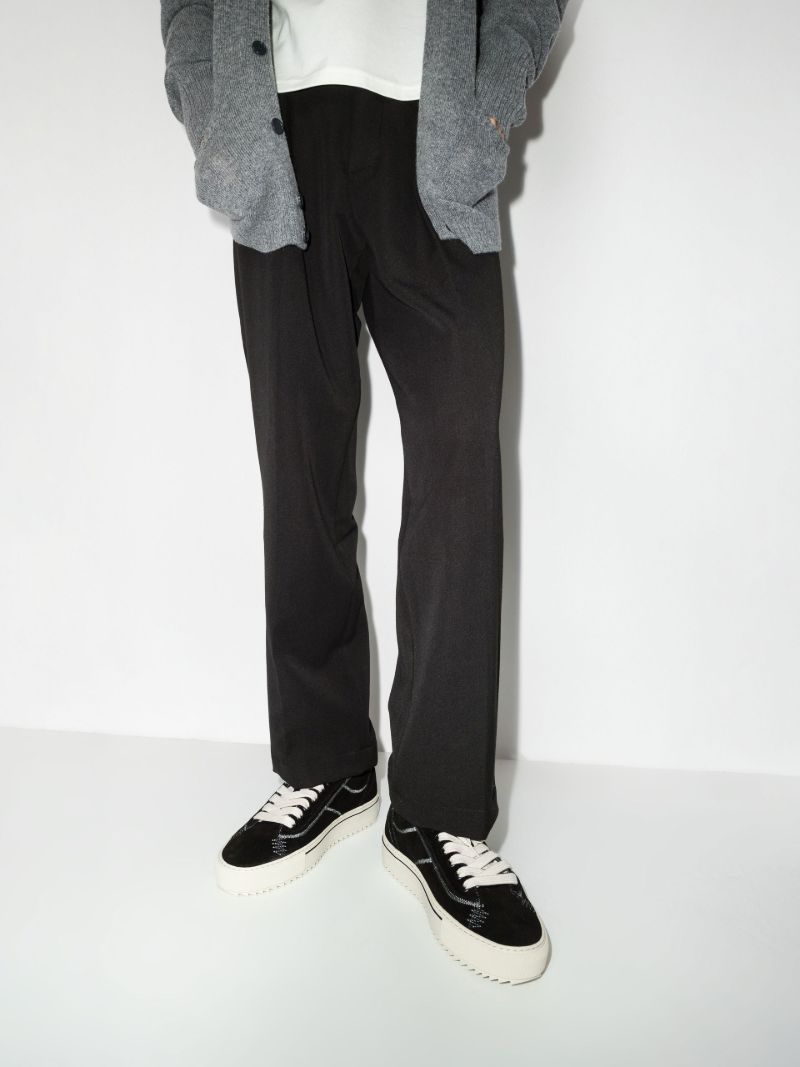 White Alpha Low Top Suede Sneakers