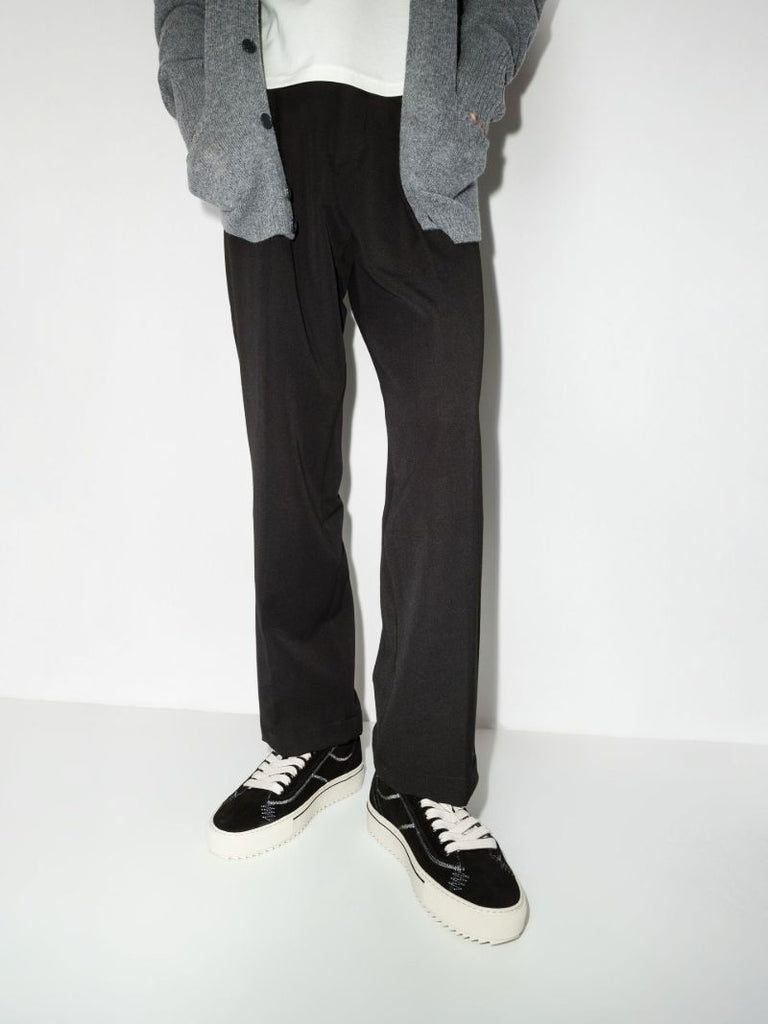 White Alpha Low Top Suede Sneakers