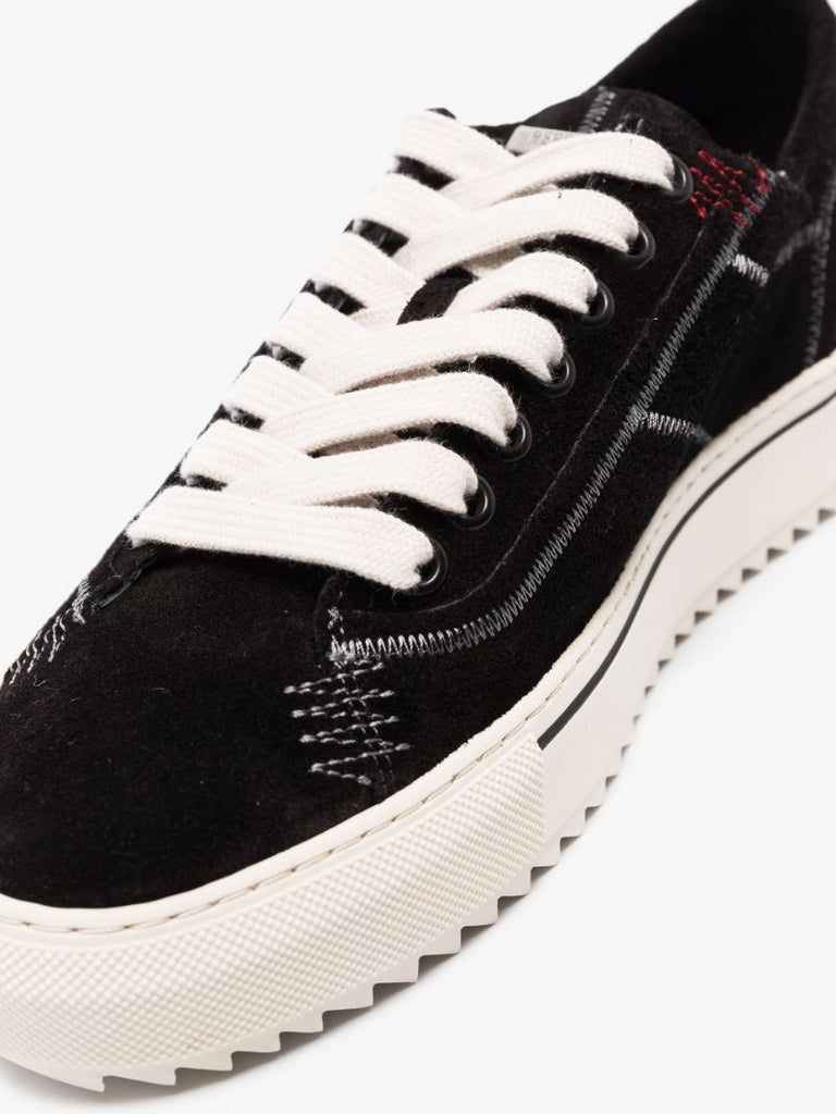 White Alpha Low Top Suede Sneakers