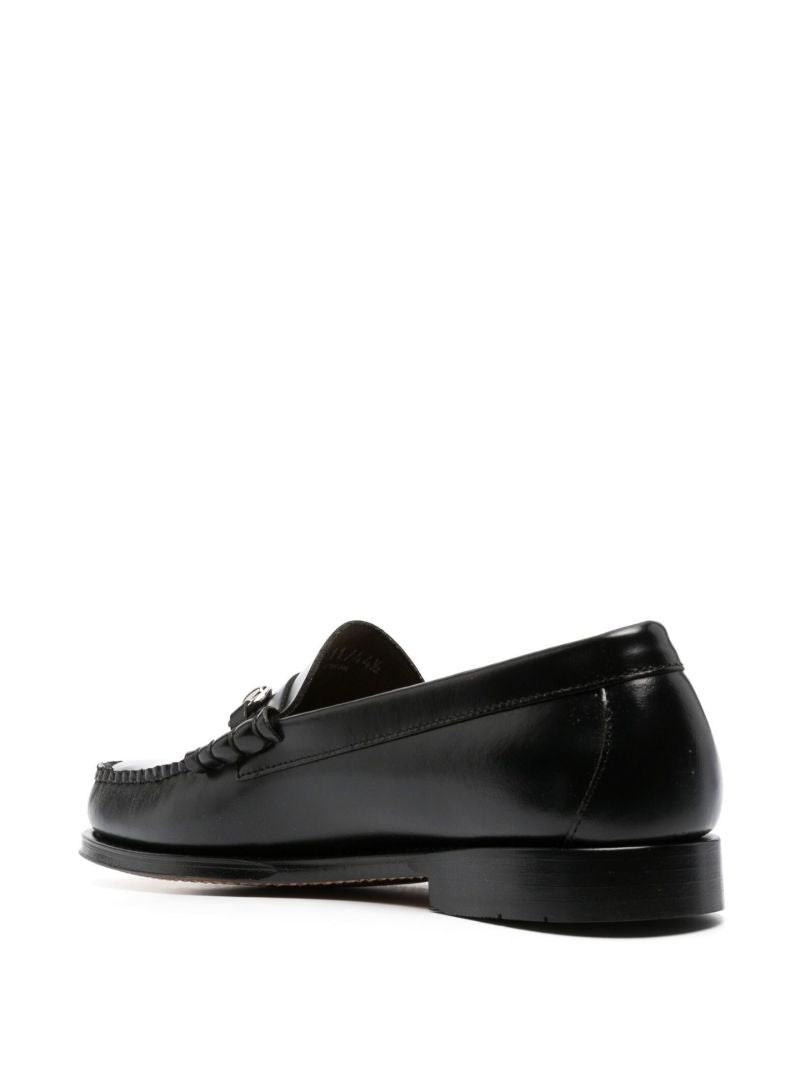 Black Lincoln Heritage Leather Loafers