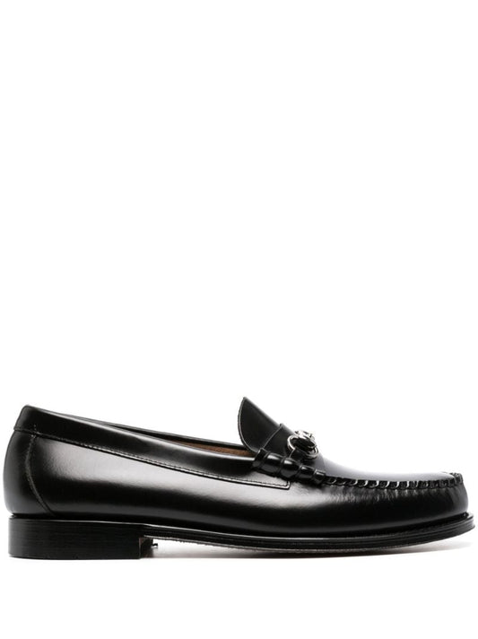 Black Lincoln Heritage Leather Loafers