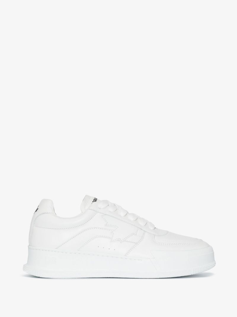 White Logo Leather Sneakers