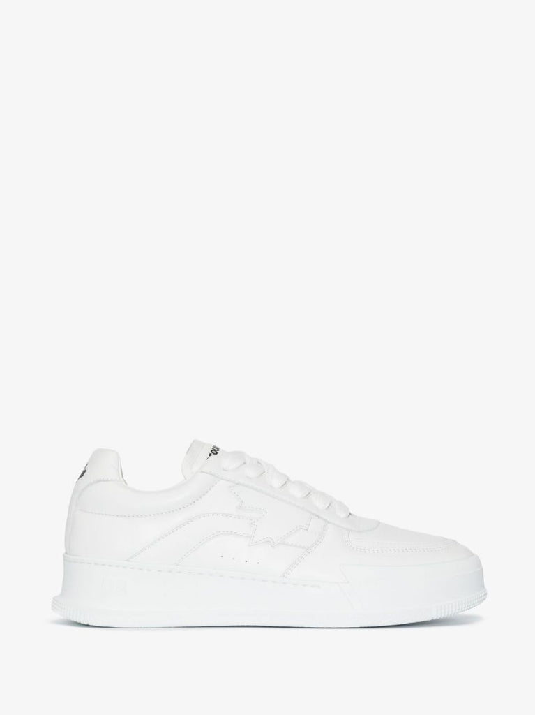 White Logo Leather Sneakers