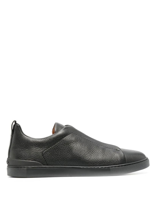 Black Triple-stitch Low-top Sneakers