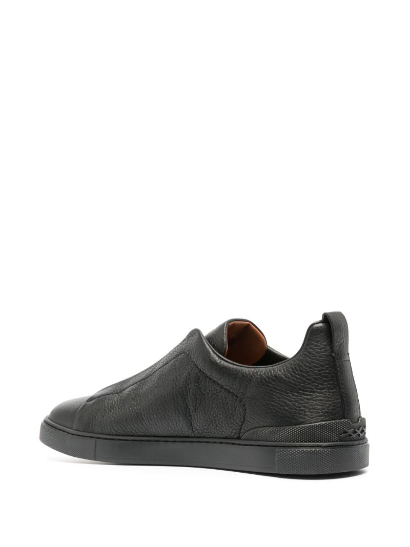 Black Triple-stitch Low-top Sneakers