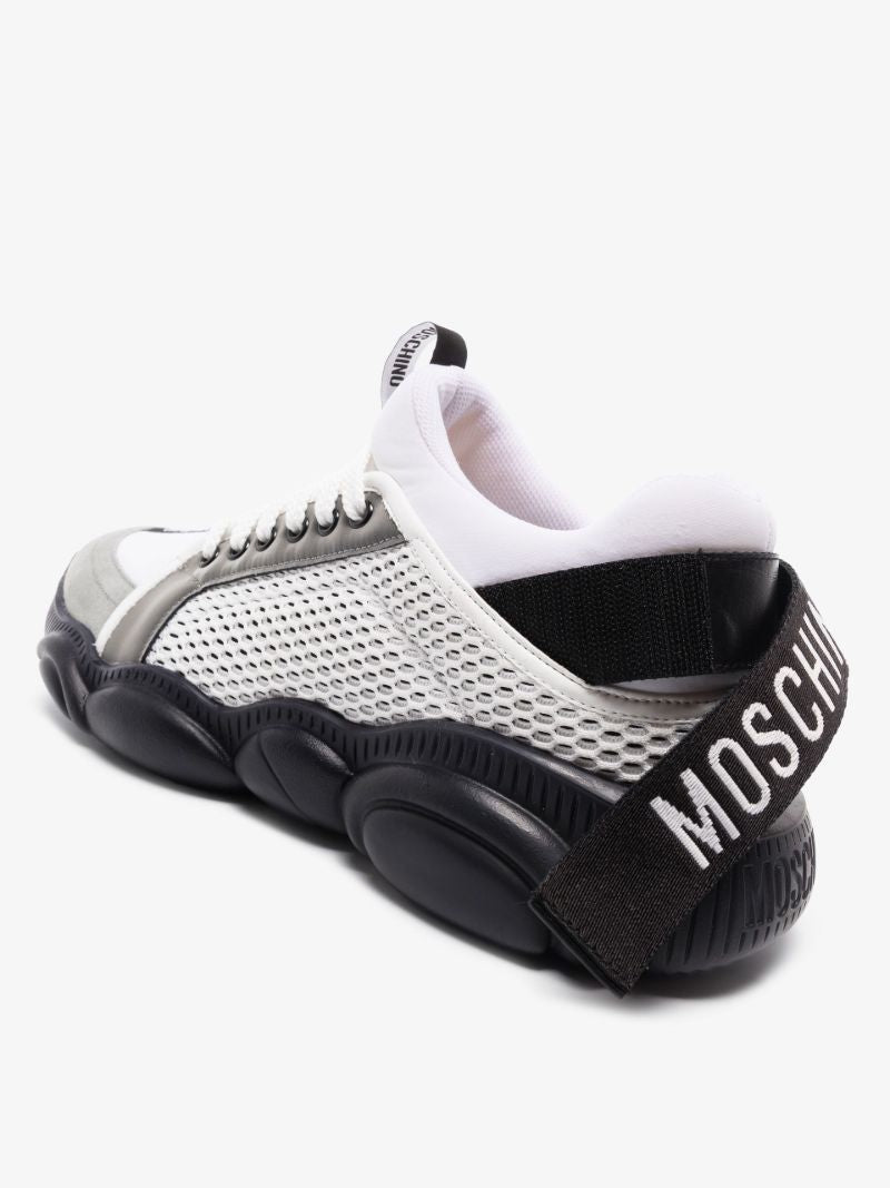 White Chunky Sole Logo Strap Sneakers